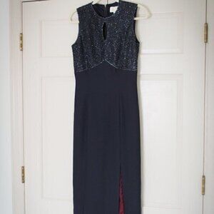 Cache dress size 4 Navy Beaded bodice Formal